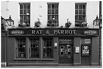 Facade of restaurant and pub. Bath, Somerset, England, United Kingdom ( black and white)
