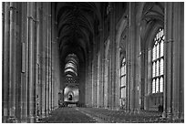 Nave, built in the Perpendicular style, Canterbury Cathedral. Canterbury,  Kent, England, United Kingdom ( black and white)
