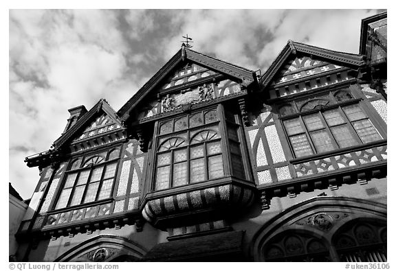 Beaney Institute. Canterbury,  Kent, England, United Kingdom (black and white)