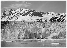 Front of Surprise Glacier. Prince William Sound, Alaska, USA ( black and white)
