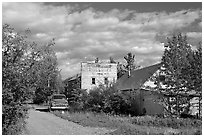 Side street. McCarthy, Alaska, USA ( black and white)
