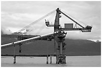 Coal unloading installation. Seward, Alaska, USA ( black and white)