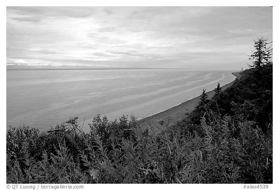 Cook Inlet. Ninilchik, Alaska, USA (black and white)