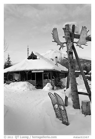 Historic Igloo number 8. Wiseman, Alaska, USA (black and white)