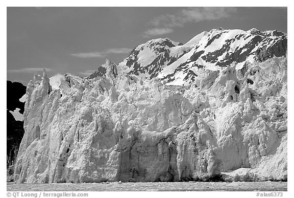 Surprise glacier. Prince William Sound, Alaska, USA (black and white)