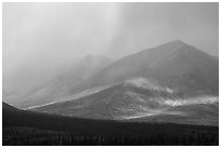 Storm on mountains. Alaska, USA (black and white)