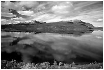 Lake and reflections, Denali Highway. Alaska, USA ( black and white)