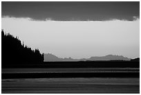Turnagain Arm at sunset. Alaska, USA (black and white)
