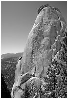 Granite pinnacle, the Needles. Giant Sequoia National Monument, Sequoia National Forest, California, USA ( black and white)