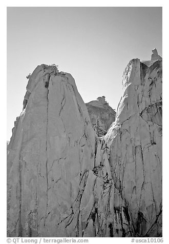 Granite spires, the Needles. Giant Sequoia National Monument, Sequoia National Forest, California, USA (black and white)