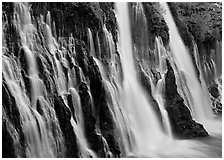 Side view of Burney Falls. California, USA ( black and white)