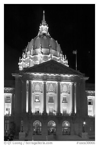 City Hall by night. San Francisco, California, USA