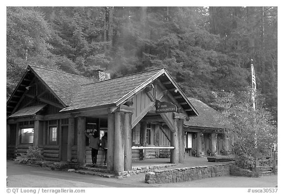 Visitor center, late afternoon. Big Basin Redwoods State Park,  California, USA