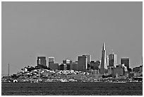 City skyline at sunset. San Francisco, California, USA (black and white)