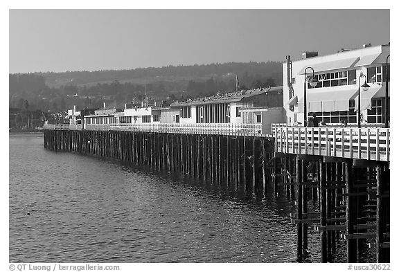 Santa Cruz Wharf. Santa Cruz, California, USA (black and white)