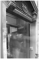 Entrance of California's older restaurant. San Francisco, California, USA (black and white)