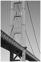 Golden Gate Bridge pillar. San Francisco, California, USA (black and white)