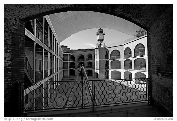 Fort Point courtyard and galleries. San Francisco, California, USA