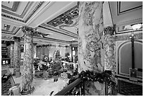 Lobby of the Fairmont Hotel. San Francisco, California, USA ( black and white)