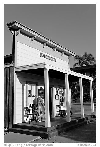Johnson house, Old Town State Historic Park. San Diego, California, USA (black and white)