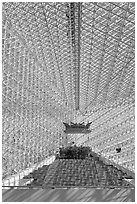 Interior structures of the Crystal Cathedral. Garden Grove, Orange County, California, USA ( black and white)