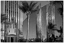 Bell Tower, Crystal Cathedral and reflections. Garden Grove, Orange County, California, USA ( black and white)