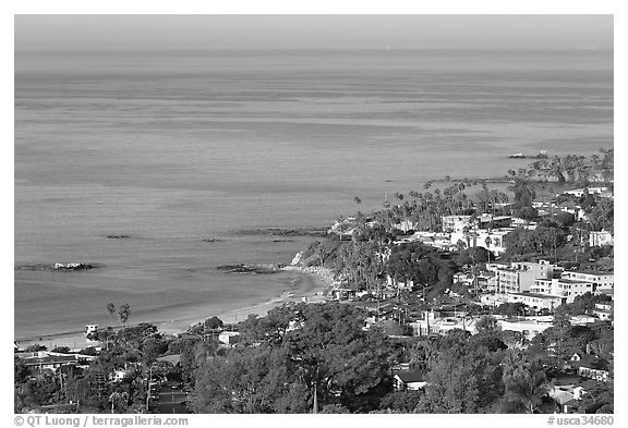 Coast seen from the hills. Laguna Beach, Orange County, California, USA