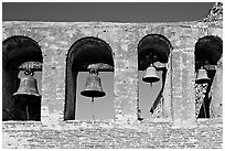Bell Wall. San Juan Capistrano, Orange County, California, USA (black and white)