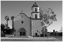 Mission basilica. San Juan Capistrano, Orange County, California, USA (black and white)