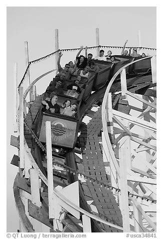 Roller coaster car Beach Boardwalk Santa Cruz California USA black and