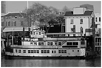 Spirit of Sacramento riverboat,  late afternoon. Sacramento, California, USA ( black and white)