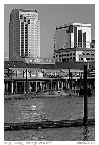 Sacramento Riverfront. Sacramento, California, USA (black and white)