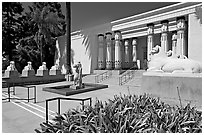 Egyptian Museum at Rosicrucian Park. San Jose, California, USA (black and white)