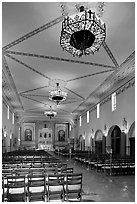 Chapel, historic Mission Santa Clara de Asis. Santa Clara,  California, USA (black and white)