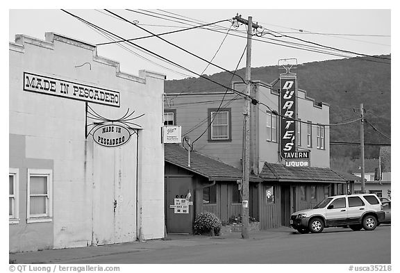 Main street, Pescadero. San Mateo County, California, USA (black and white)