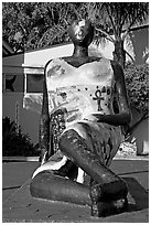Sculpture, Watts Towers Art Center. Watts, Los Angeles, California, USA (black and white)