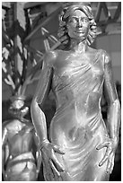 Statue of actress  Dorothy Dandridge. Hollywood, Los Angeles, California, USA (black and white)