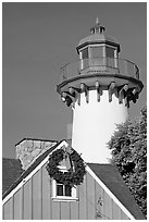 Lighthouse, Fishermans village. Marina Del Rey, Los Angeles, California, USA ( black and white)