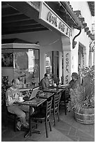Men sitting at Cafe. Palo Alto,  California, USA ( black and white)