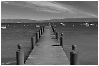 Wooden dock, West shore, Lake Tahoe, California. USA ( black and white)