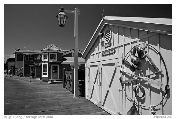 Historic wharf maintainance building. Santa Barbara, California, USA