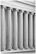 Columns in the forecourt, Legion of Honor, early morning. San Francisco, California, USA ( black and white)