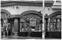Colorful corner store. San Francisco, California, USA (black and white)
