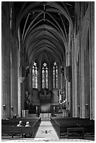 Nave, Grace Cathedral. San Francisco, California, USA (black and white)