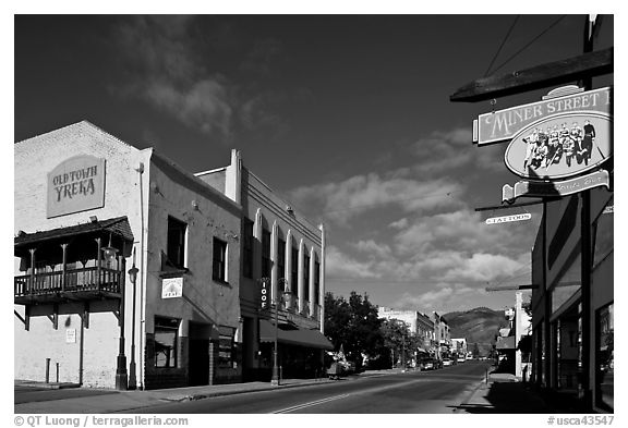 Old town main street, Yreka. California, USA (black and white)