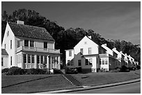 Former military residences, the Presidio. San Francisco, California, USA (black and white)
