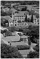 Campus seen from above. Stanford University, California, USA (black and white)