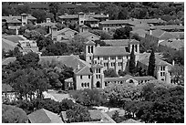 Campus seen from Hoover Tower. Stanford University, California, USA (black and white)