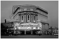 Grand Lake theater at dusk. Oakland, California, USA ( black and white)