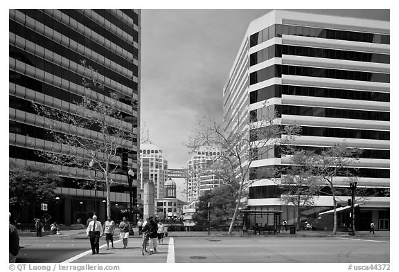 Downtown Oakland. Oakland, California, USA (black and white)